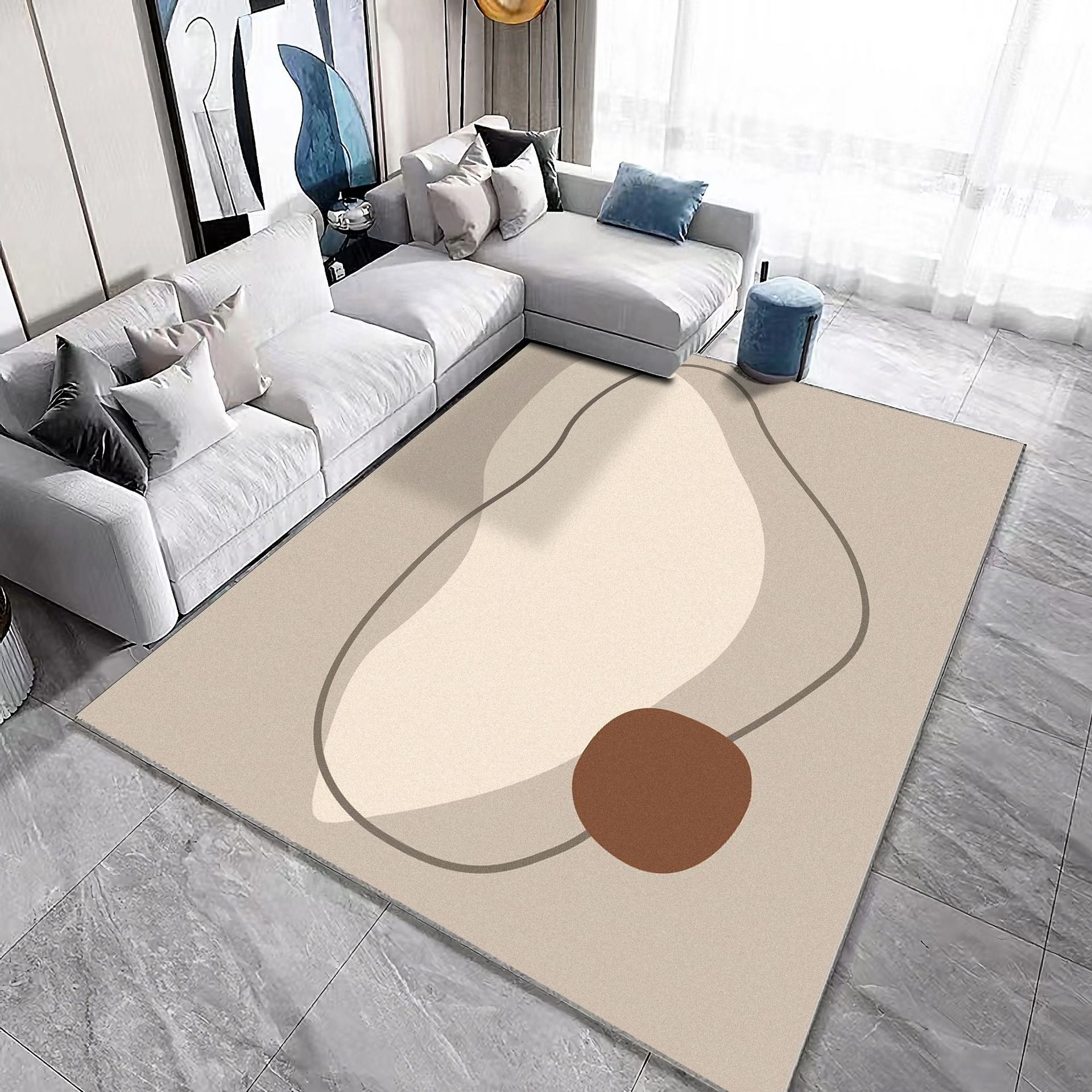 Modern & Minimalism Living Room Carpet Plush Bedroom Bedside Cushions Household Large Area Full-Laid Cashmere Carpet Floor Mat
