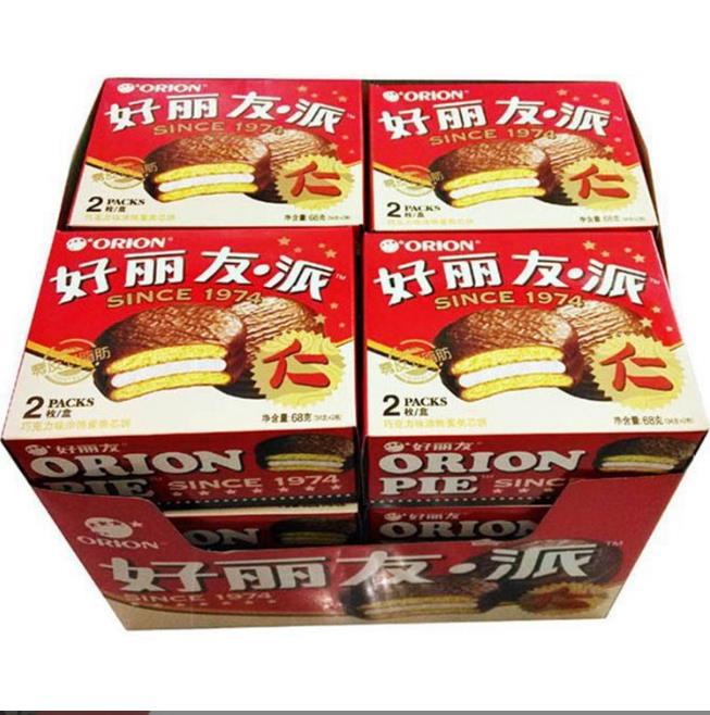 好丽友派 2枚装68g(34g*2枚)巧克力味 一大盒12小盒 一箱4大盒