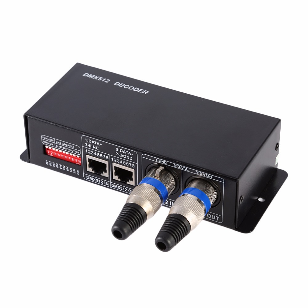 dmx512解码器3/4通道控制器舞台灯工程dmx分控 rgb驱动控制器厂家