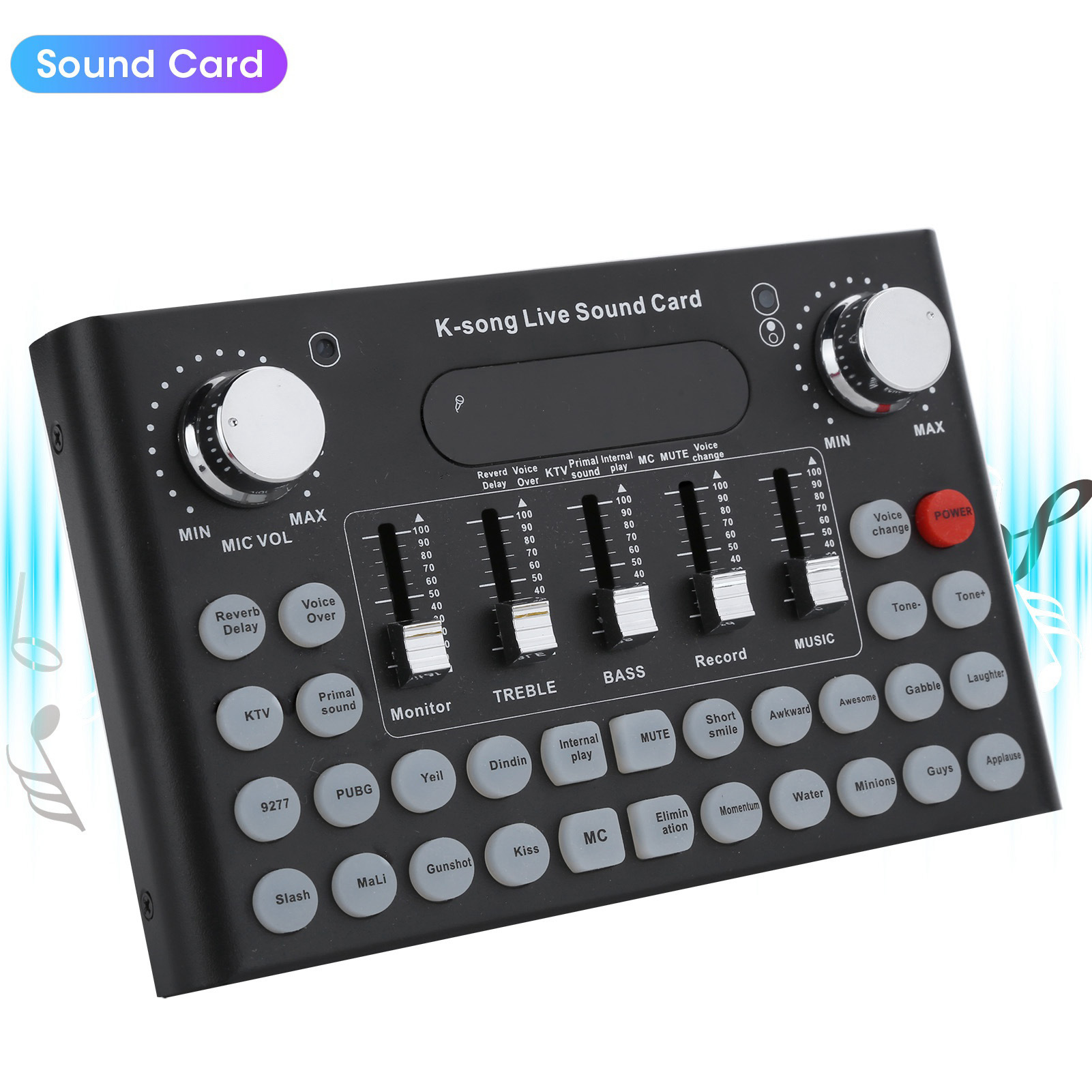 f007英文版声卡直播唱歌喊麦设备手机电脑通用网红主播