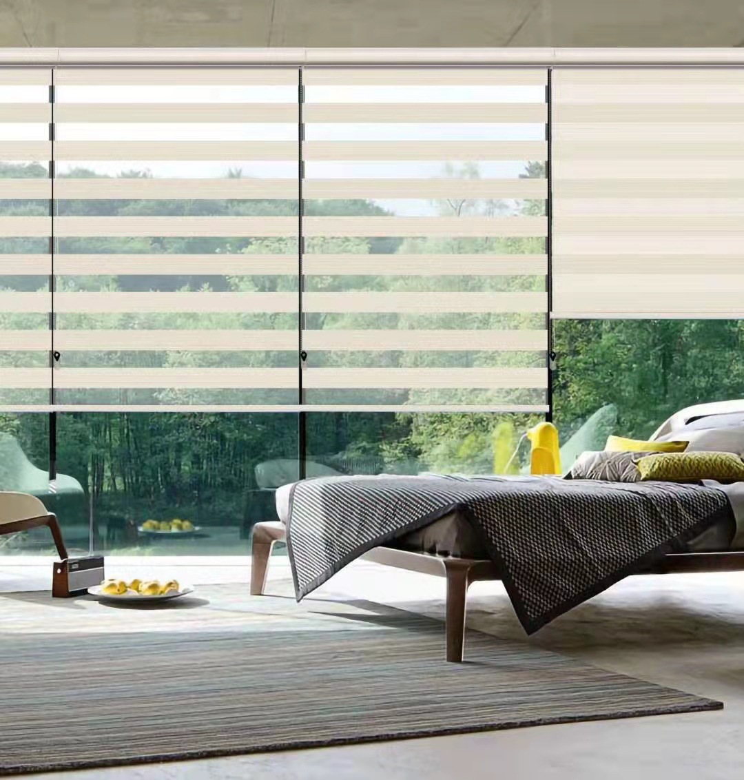 新款调光柔纱帘升降拉珠卷帘厨房办公室遮阳防尘窗帘工厂直供