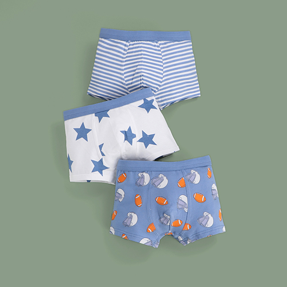 儿童内裤男童抗菌莱卡棉平角裤男大中童2-15岁卡通男孩四角裤短裤