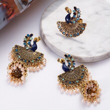 Retro Gold Color Alloy India Earring/Ring Set Women