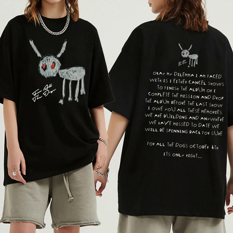 Rapper Drake for All The Dogs T Shirt跨境欧美圆领短袖T恤女夏