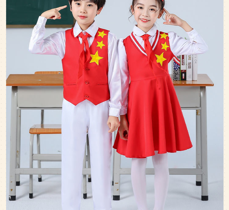 元旦儿童大合唱演出服男女小学生歌唱祖国红歌朗诵歌咏比赛表演服