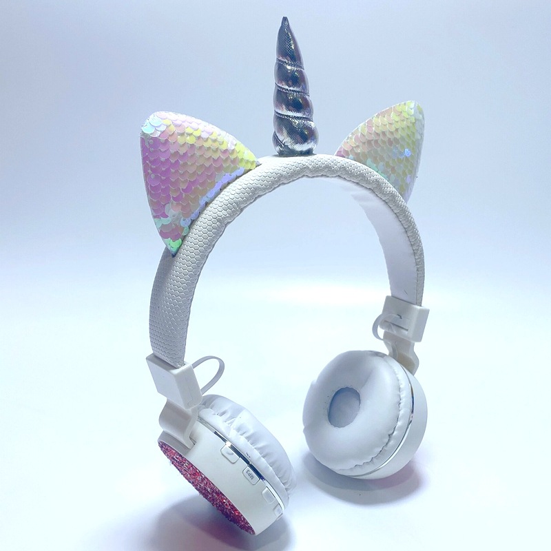 跨境爆款耳机独角兽猫耳朵蓝牙头戴式无线礼品耳机代发f00728951