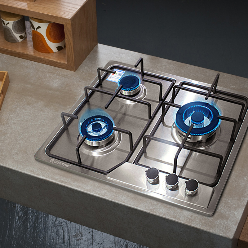 cootaw q1s03三眼燃气灶家用嵌入式大火四头煤气灶台多眼多头灶具