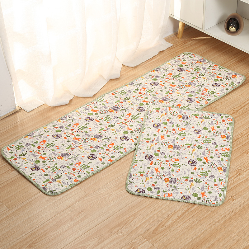 Bedroom Baby Crawling Carpet Cartoon Non-Slip Absorbent Cotton Foot Mat Autumn and Winter Thickening Mat in Front of Bed