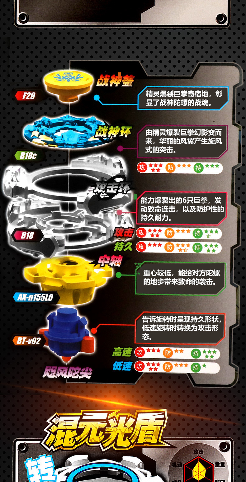 双钻正版飓风战魂战斗王竞技陀螺玩具儿童爆裂巨拳混元光盾男孩