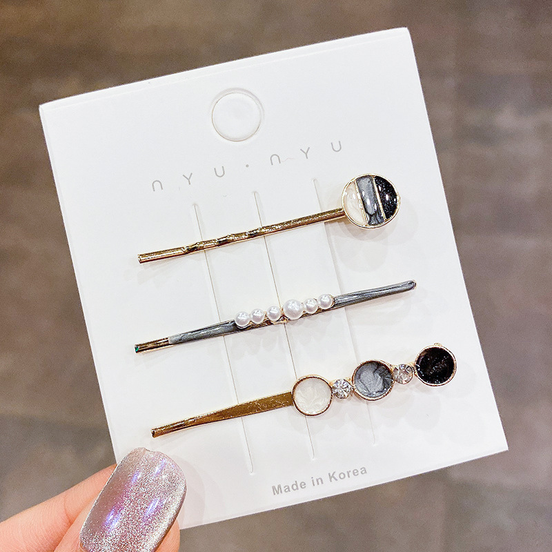 水钻发夹珍珠一字夹网红2021年新款侧边发卡夹子头饰韩国刘海夹女