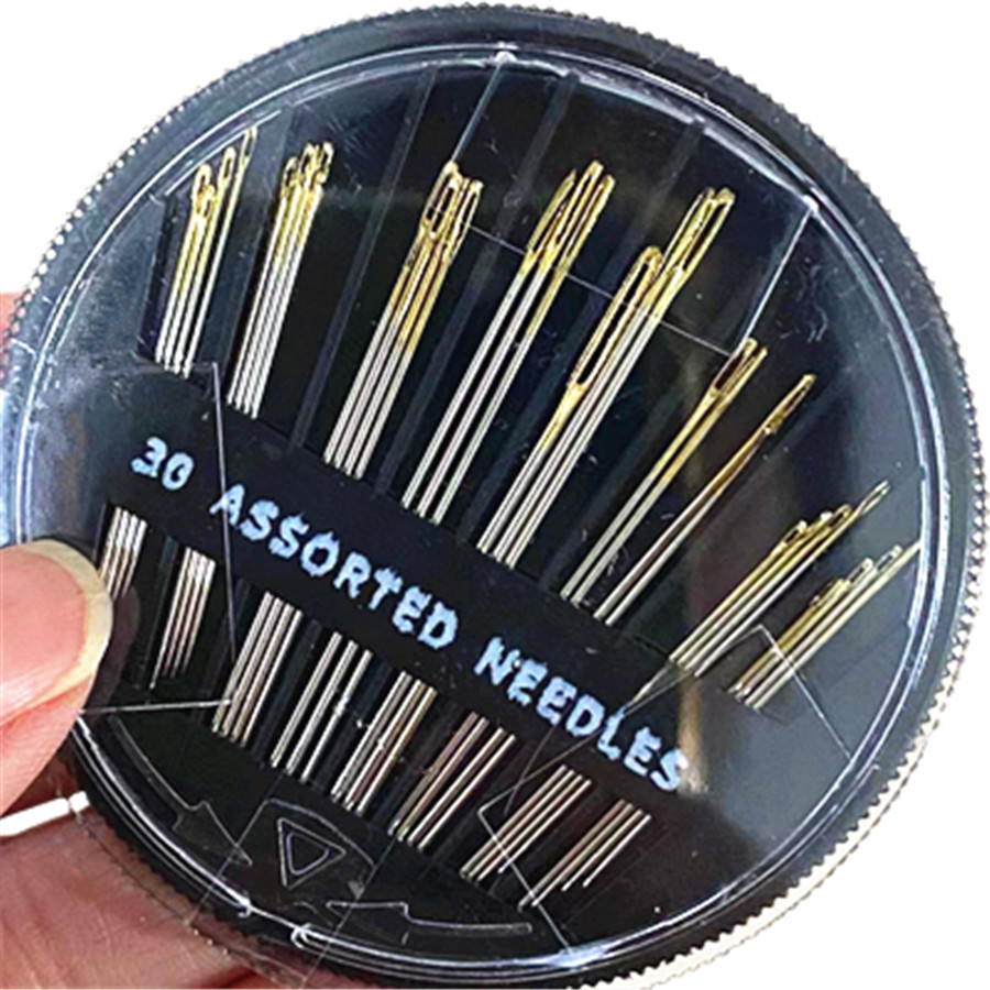 厂家批发30枚金尾手缝针黑色圆盘镀金针十字绣手工缝衣针量大价优