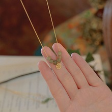 一件代发超仙项链女简约ins小众设计感玉石锁骨链气质转运珠礼物