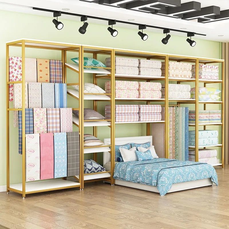 家纺店货架展示架四件套陈列柜床上用品货柜被芯枕芯布料展柜