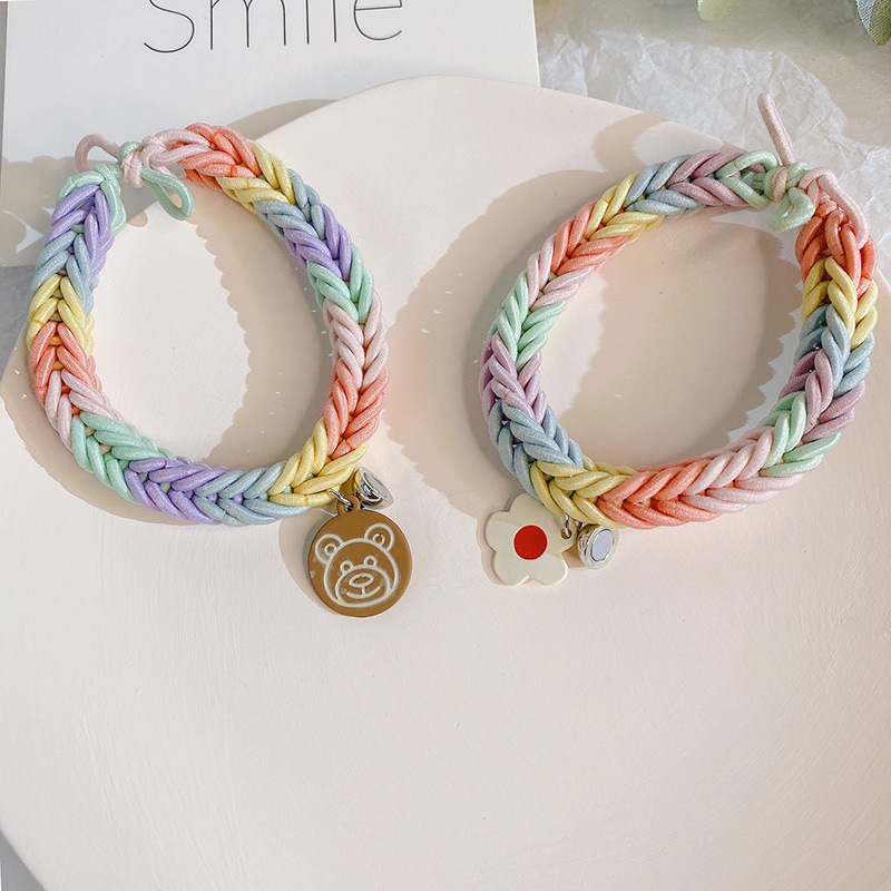 一对装小红书同款手编头绳彩色磁吸发圈少女送男朋友磁铁小皮筋女