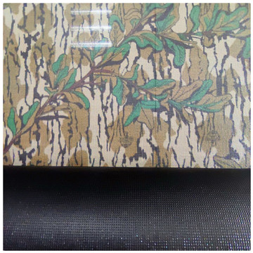 荐现货黑白pvc网格布用于狩猎迷彩帐篷窗户 阻燃网眼布uv打印效果