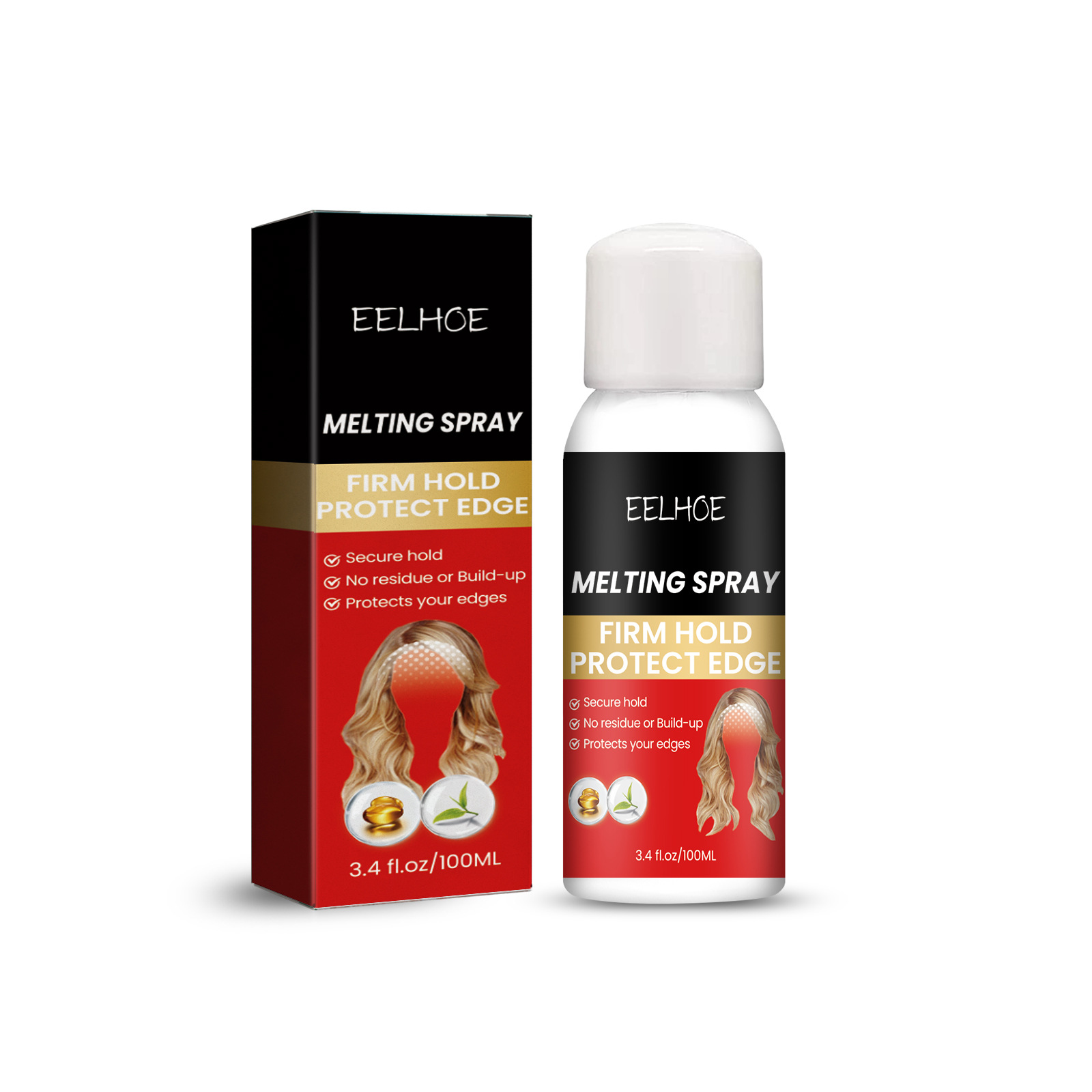 Eelhoe Wig Adhesive Spray Hair Weft Hairline Wig Adhesive Spray Hair Extension Easy to Dry without Hurting Skin