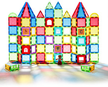 魔磁玩家6.5cm彩窗磁力片磁性积木塑料拼装儿童玩具批发一件代发