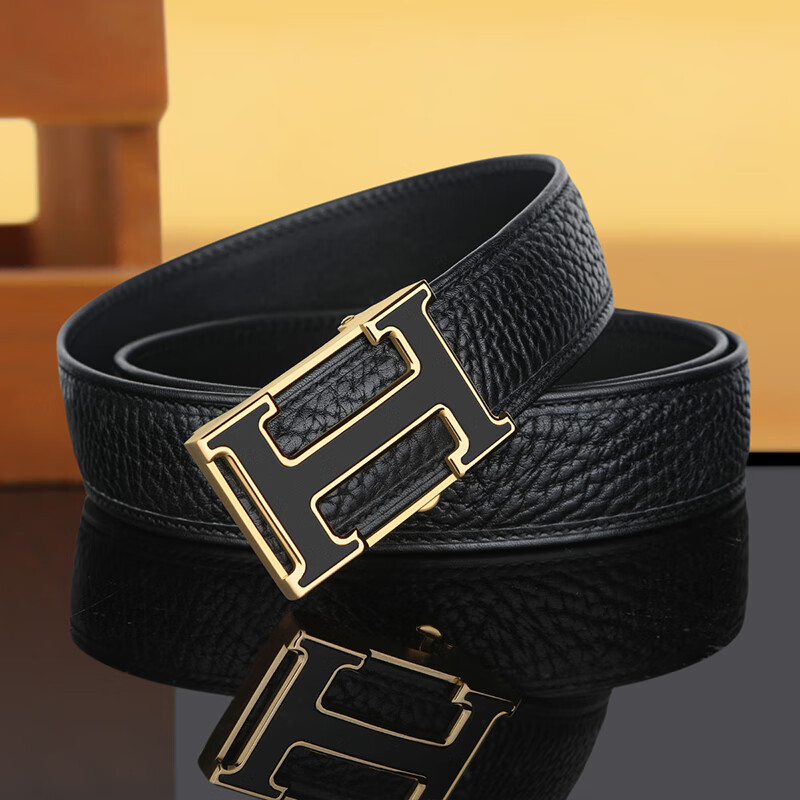网络热卖男士皮带真皮非洲野牛皮中青年自动扣时尚内穿扣一件代发