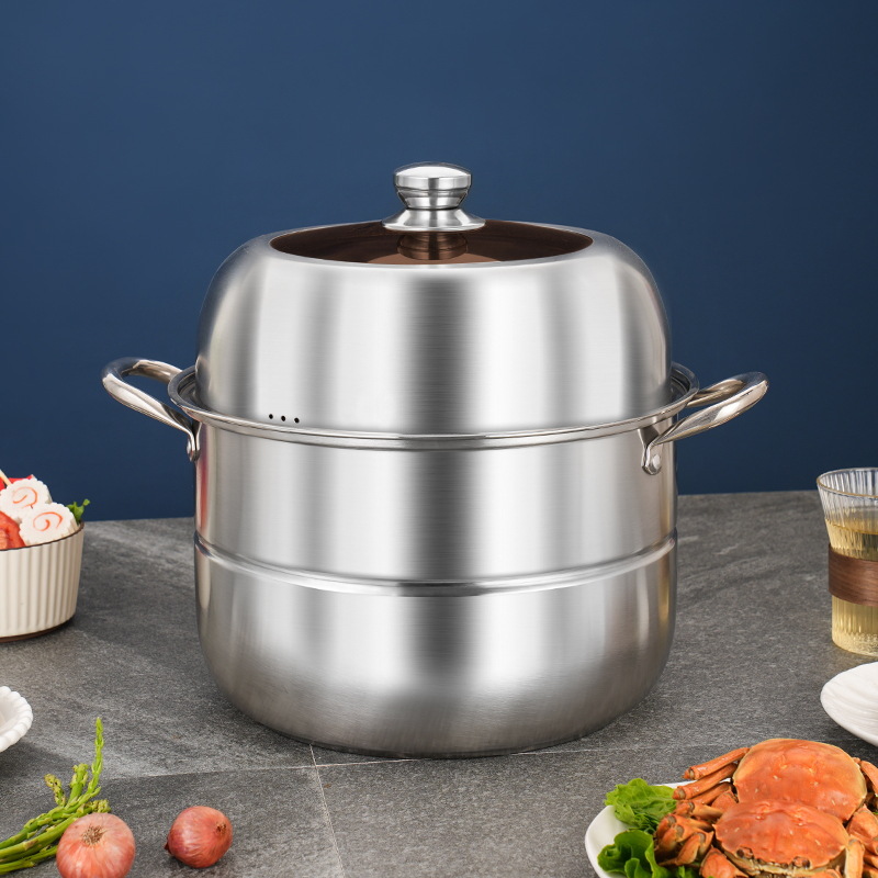 定制不锈钢蒸锅家用双层蒸锅上蒸下煮大容量蒸馒头通用电磁炉蒸锅