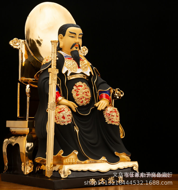 玄天上帝 60cm纯铜鎏金佛像 真武大帝 玄武大帝神像佛堂摆件-阿里巴巴