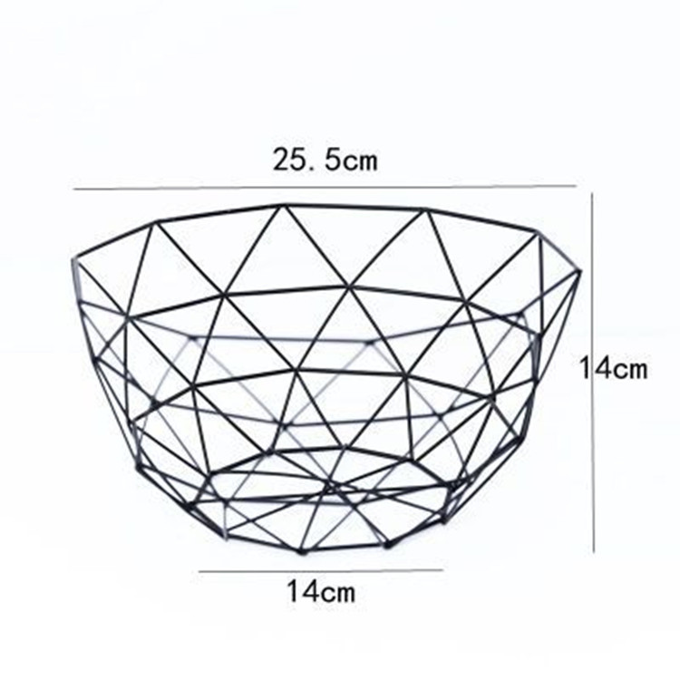 Metal Fruit Basket Wrought Iron Fruit Plate Nordic Instagram Style Home Storage Tool Snacks Storage Basket Geometric Storage Basket