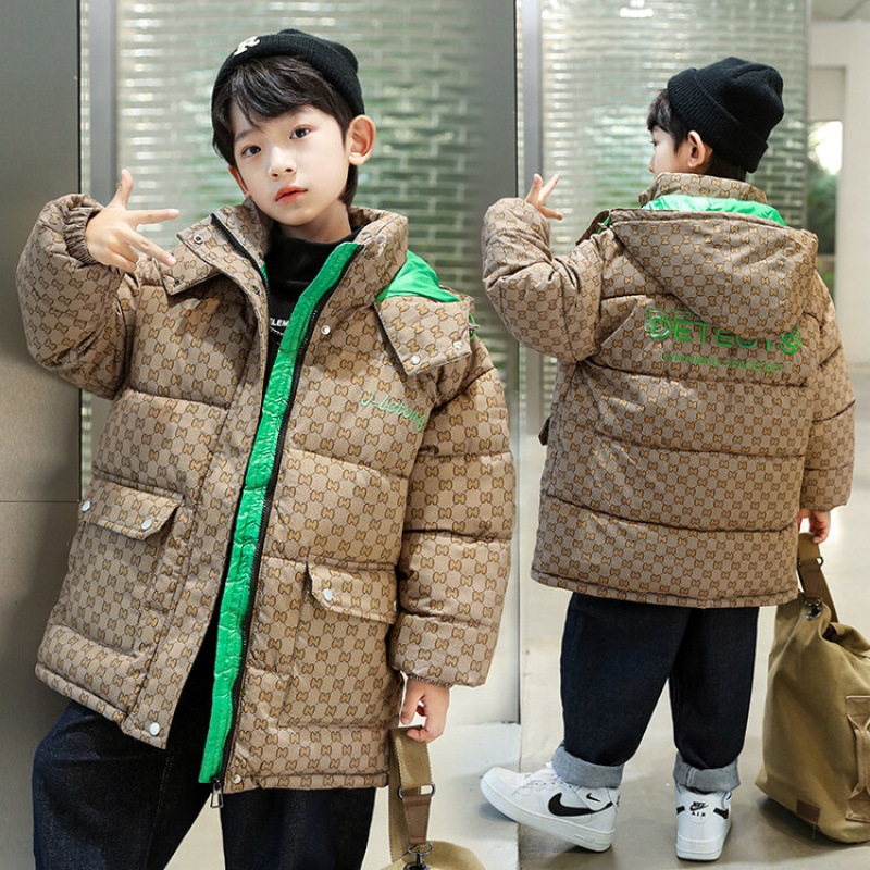 中大男童冬装棉衣洋气外套男孩儿童中长款羽绒棉服加厚冬季潮8岁9