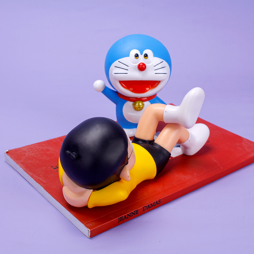 实心pvc躺姿午休大雄动漫人物手办睡觉大雄车载中控台摆件装饰