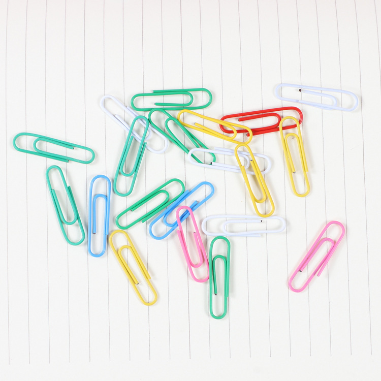创意彩盒装回形针多色可爱金属别针活页办公文件收纳整理回形针t