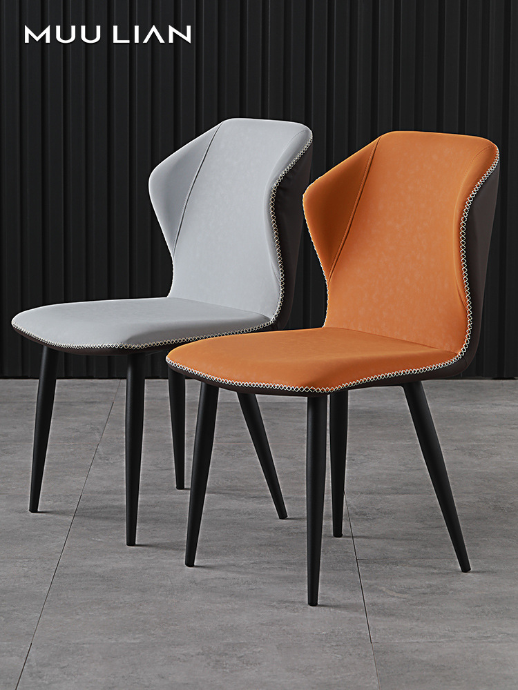 轻奢家用靠背餐椅现代简约时尚科技布皮椅子小户型高档别墅餐椅