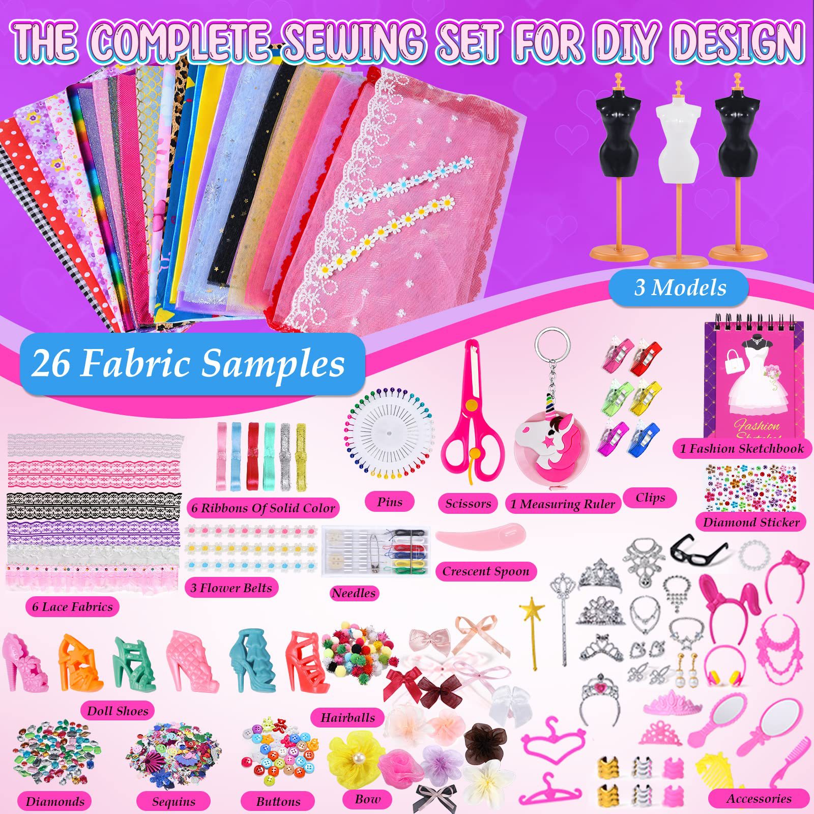 Girls' Toy Making Doll Clothes Cloth Children's Clothing Design Diy Children's Handmade Material Kit 30