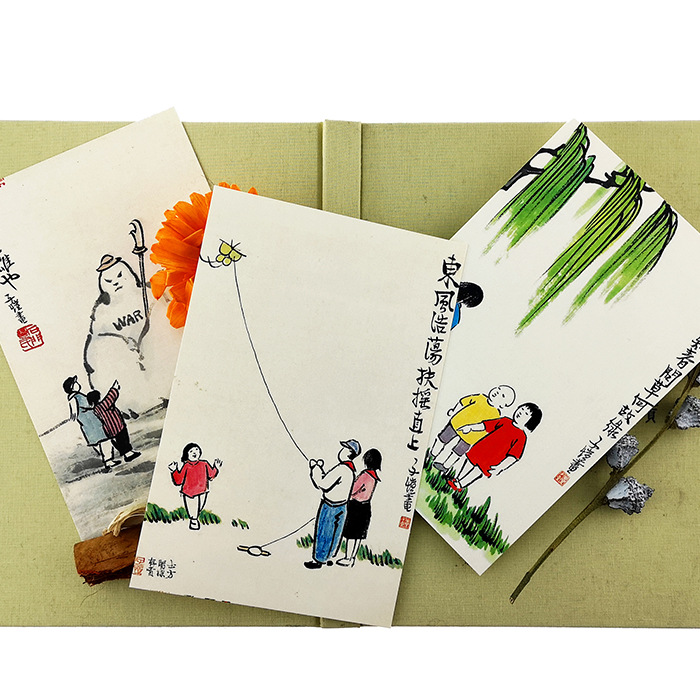 丰子恺小品画江南国画明信片旅游纪念故宫送老师老外青青子衿文创