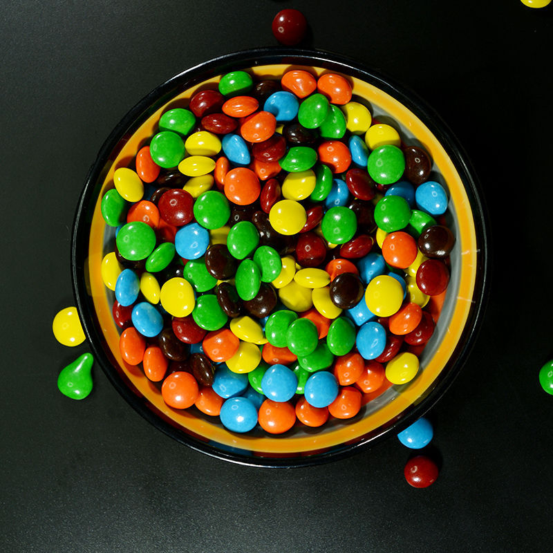 代可可脂巧克力豆 喜糖彩色糖吉利豆彩虹糖蛋糕装饰点缀500g/250g