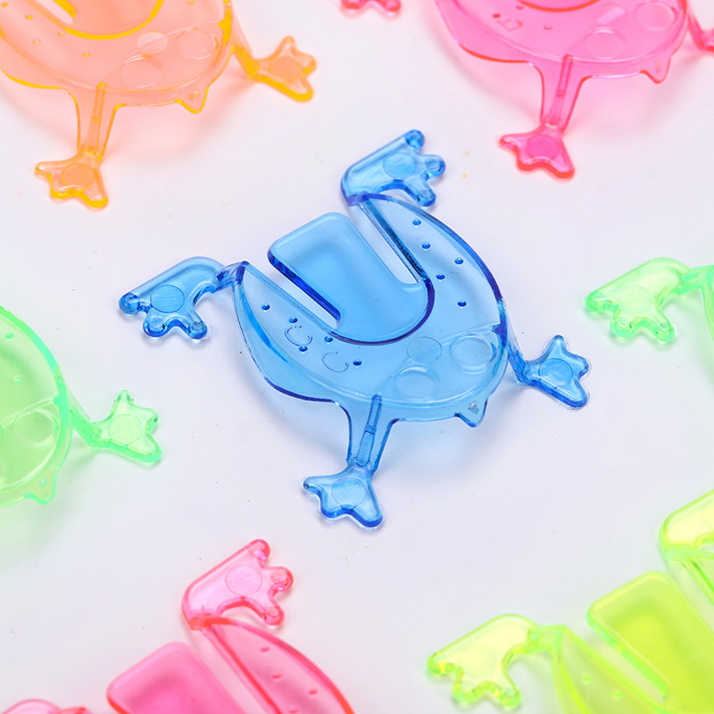 Transparent Plastic Leap Frog Small Frog Children's Parent-Child Educational Toys Gift Scan Code Stall Supply Wholesale