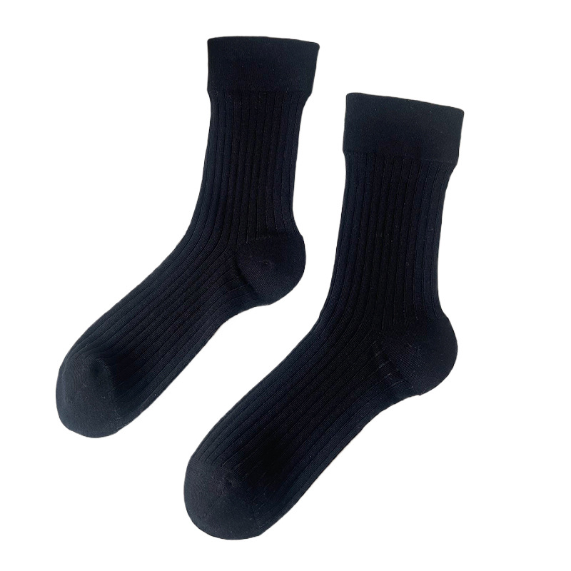 Spring and Autumn Bunching Socks Anti-Pilling Cotton Yarn Socks for Women Sweat-Absorbent Breathable Mid-Calf Socks 2024 New Boneless Long Stockings