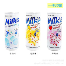 韩国乐天碳酸饮料秒之吻草莓芒果原味牛奶味250ml*30罐