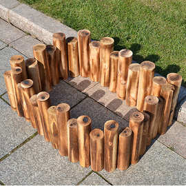 碳化浅色木桩围栏实木圆柱圆棒篱笆室内栅栏庭院护栏阳台装饰栏杆