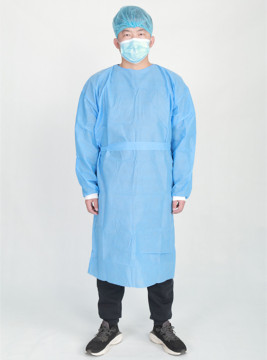 一次性隔离衣45克sms蓝色隔离衣防护服防水透气加厚反穿衣隔离服