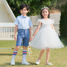 六一儿童节合唱团演出服男女童蓬蓬纱裙幼儿园小学生朗诵表演服浦