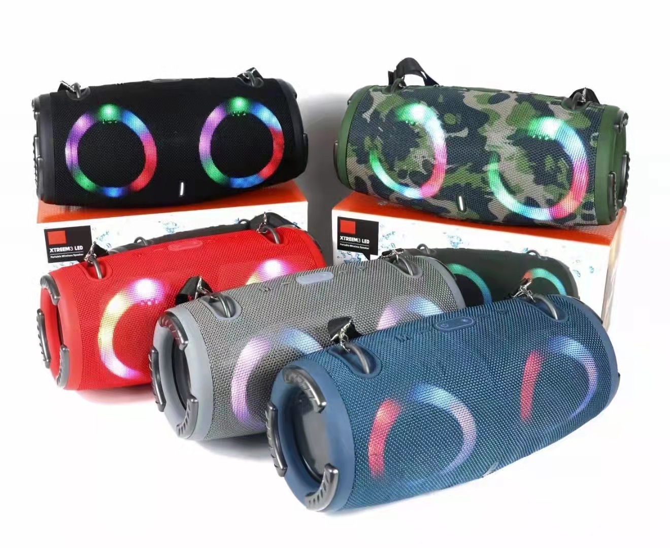 xtreme3新款蓝牙音箱 外贸热销战鼓3代rgb彩灯无线便携多功能音响