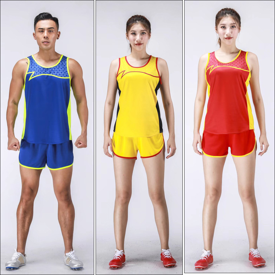 专业田径训练服体考长短跑比赛运动服紧身马拉松跑步男女背心套装