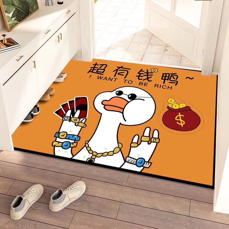 PVC Loop Floor Mat Cartoon Style Duck Cute Household Entry Door Entrance Foot Mat Thickened Non-Slip PVC Carpet Mat