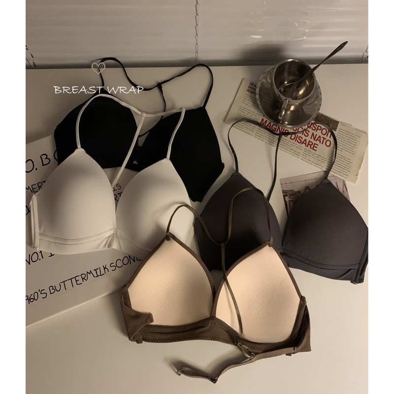 美背抹胸上衣2024夏季舒适辣妹性感三角杯无钢圈文胸女可调节内衣