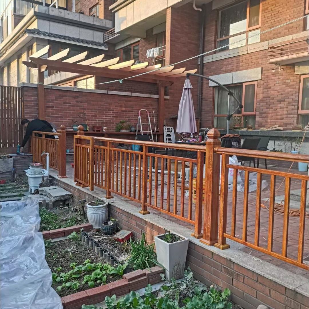 加厚全铝护栏露台楼顶围栏铝合金阳台栏杆花园别墅楼梯扶手组装式