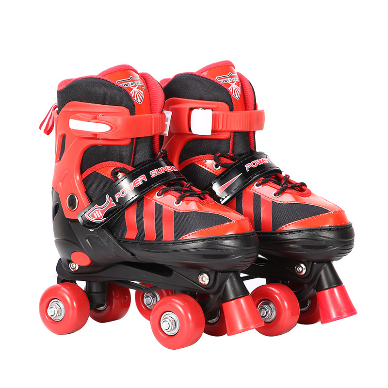 Double Row the Skating Shoes Flash Children's Four-Wheel Beginner Skating Men's and Women's Roller Skating Super Stable Center of Gravity