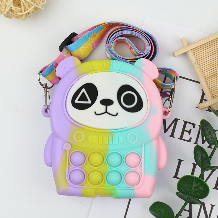Rat Killer Pioneer Lesser Panda Squeezing Toy Coin Purse Earphone Bag with Lanyard Keychain Cute Cartoon Children's Bags