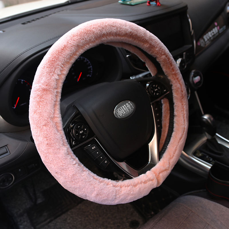 Winter Plush Leather in Stock Handle Cover Non-Slip Suede Protective Cover Cushion Warm Pouch Wholesale Steering Wheel Cover