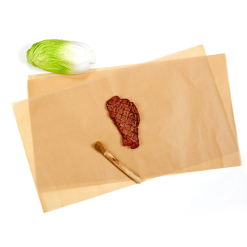 厂家批发 25*35本色硅油纸烤箱 棕色烘焙羊皮纸空气炸锅烘焙油纸-报价