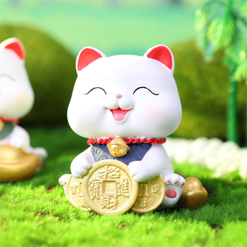 新年礼品纳福招财猫车载摆件可爱香水装饰品卡通中控爆款现货批发