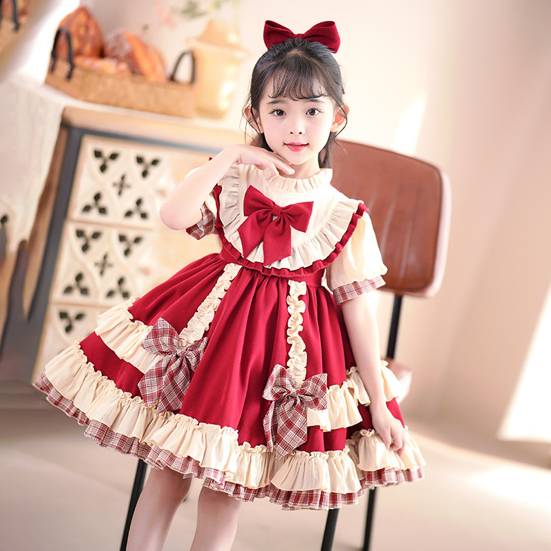 中小童萝莉裙子2023夏季新款女童洋气生日连衣裙儿童洛丽塔公主裙