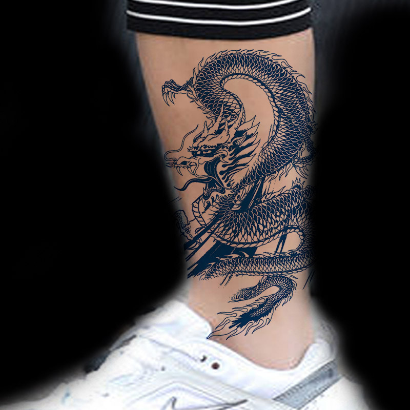 草本纹身贴男女防水 半永久不反光花臂逼真果汁刺青贴龙